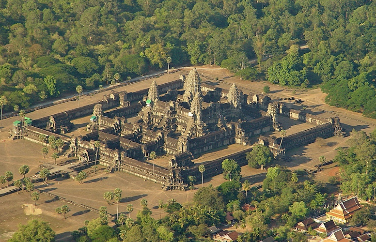 Aerial view of Angkor Wat monument